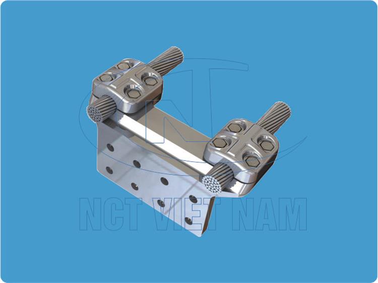 Vertical terminal clamp for 02 conductor (plate 08 holes)