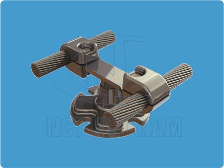 Double cable supporting clamp