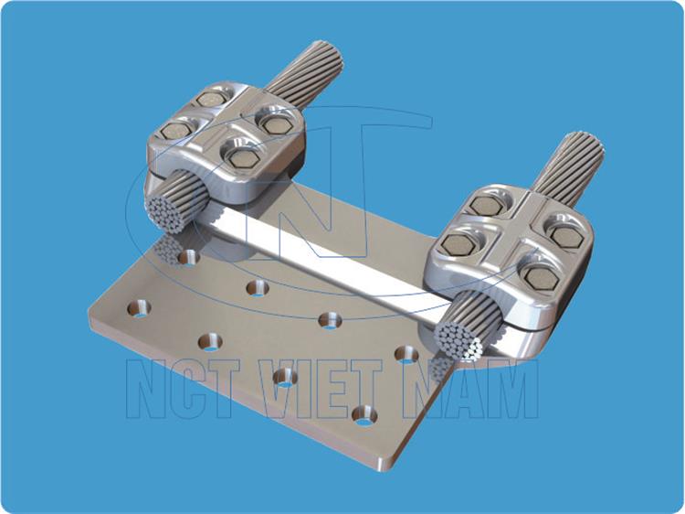 Terminal clamp for 02 conductor (plate 08 holes)
