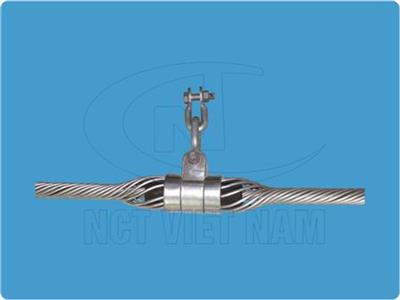 Suspension string for OPGW cable